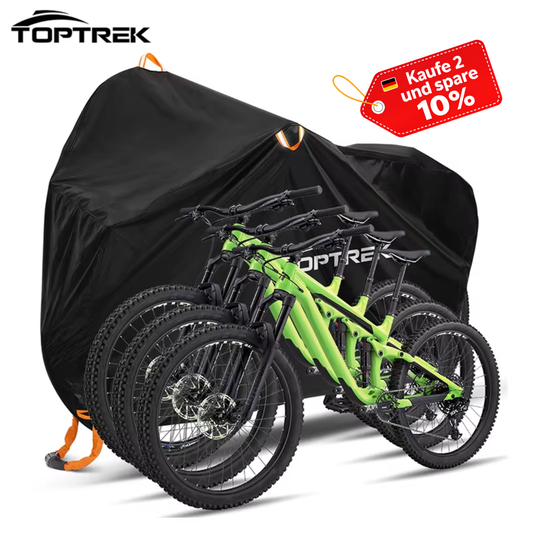 Wasserdichte TOPTREK StormShield Fahrradabdeckung aus 210D Oxford Gewebe für bis zu drei Fahrräder