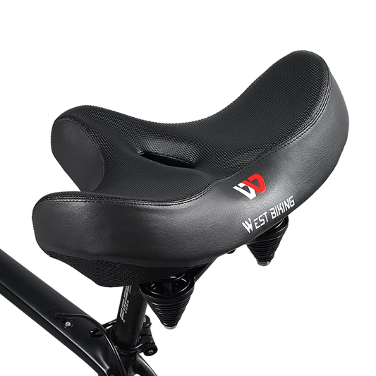 Extra breiter Fahrradsattel mit Gelpolster in schwarz