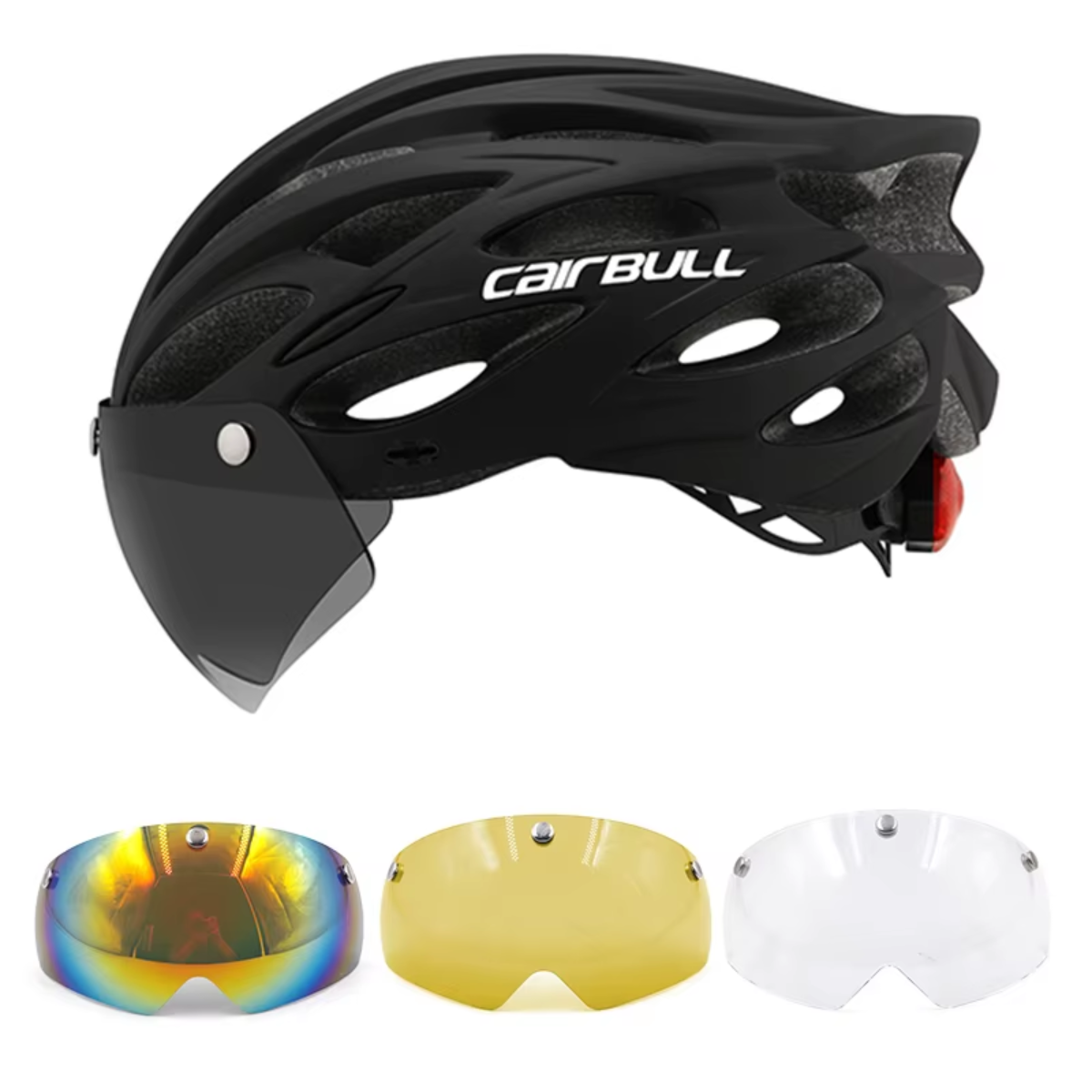 CAIRBULL Fahrradhelm in Schwarz mit austauschbarem Visier-Linsenset