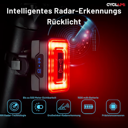 CYCLAMI Fahrrad Rücklicht mit intelligentem Bremssensor für automatische Bremslichterkennung