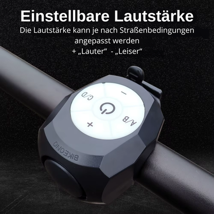 Einstellbare Lautstärke der Veltrix Fahrrad Alarmklingel je nach Straßenbedingungen