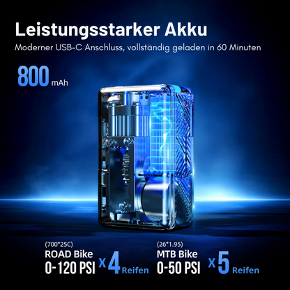 Leistungsstarker 800 mAh Akku mit USB-C Schnellladung in 60 Minuten