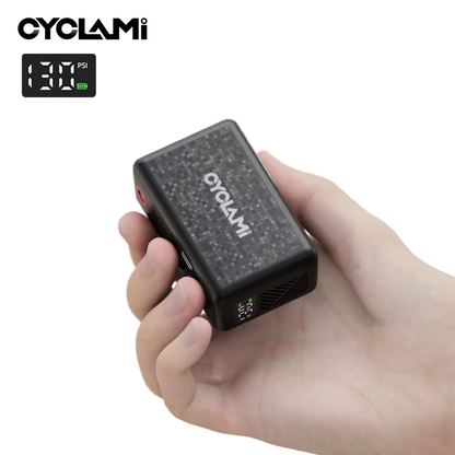 CYCLAMI Elektrische Fahrrad Luftpumpe mit digitalem LED-Display zur Druckanzeige