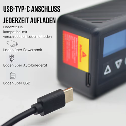 Elektrische Fahrrad Luftpumpe mit USB-Typ-C Anschluss zum Aufladen