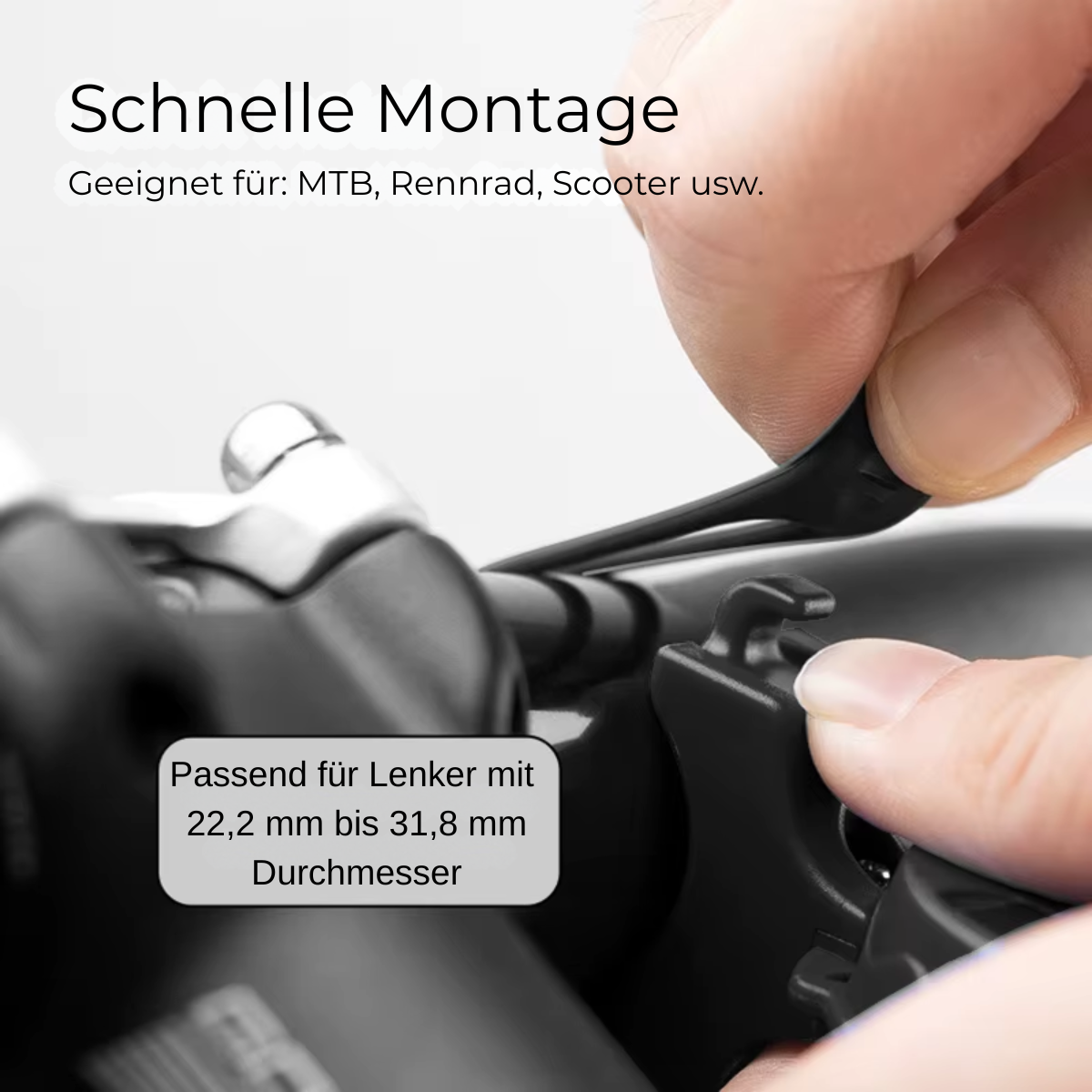 Schnelle Montage der Veltrix Elektrischen Fahrradklingel für Lenker mit 22,2 bis 31,8 mm Durchmesser