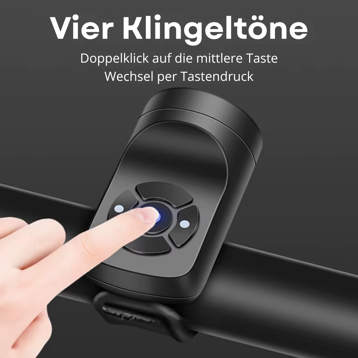 Vier verschiedene Klingeltöne der Veltrix Elektrischen Fahrradklingel per Tastendruck wählbar