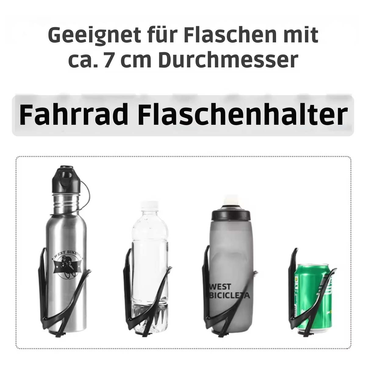  Fahrrad Flaschenhalter geeignet für Flaschen mit 7 cm Durchmesser
