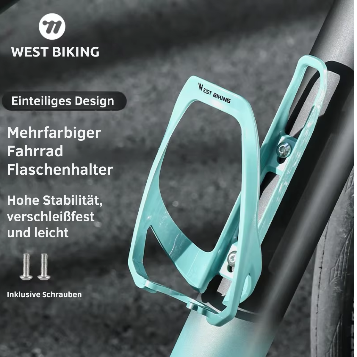 Fahrrad Flaschenhalter leicht und robust in türkis