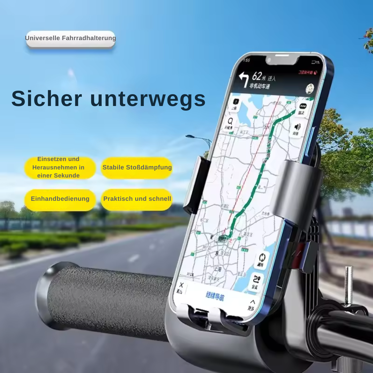 Fahrrad Handyhalterung für Navigation und Fitness-Apps unterwegs