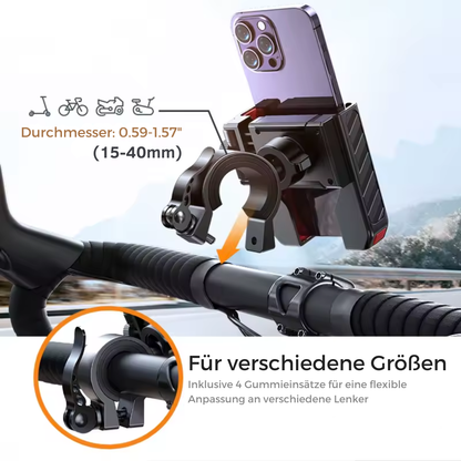 Fahrrad Handyhalterung mit stabilem Halt auf verschiedenen Straßenbelägen