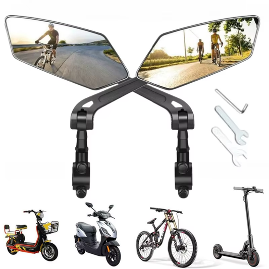 Klappbarer Fahrrad Lenkerspiegel mit Weitwinkelspiegel und 360° Rotation