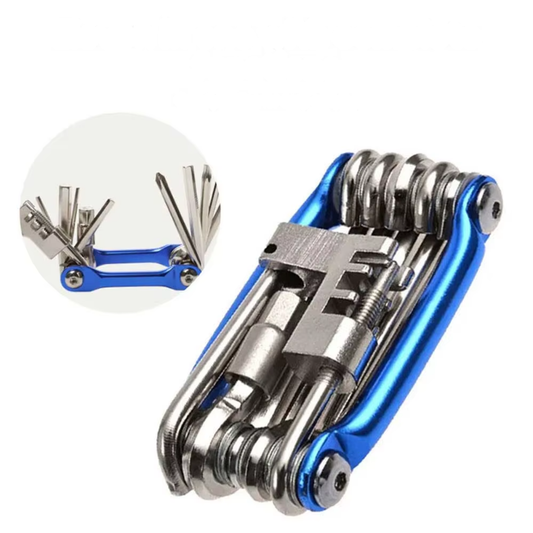 Fahrrad Multitool 11in1 in blau mit vollständigen Funktionen