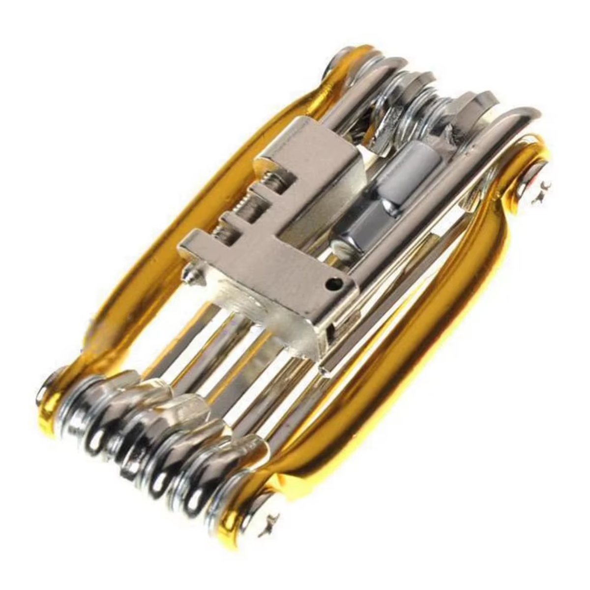 Fahrrad Multitool 11in1 in gold mit robuster Verarbeitung