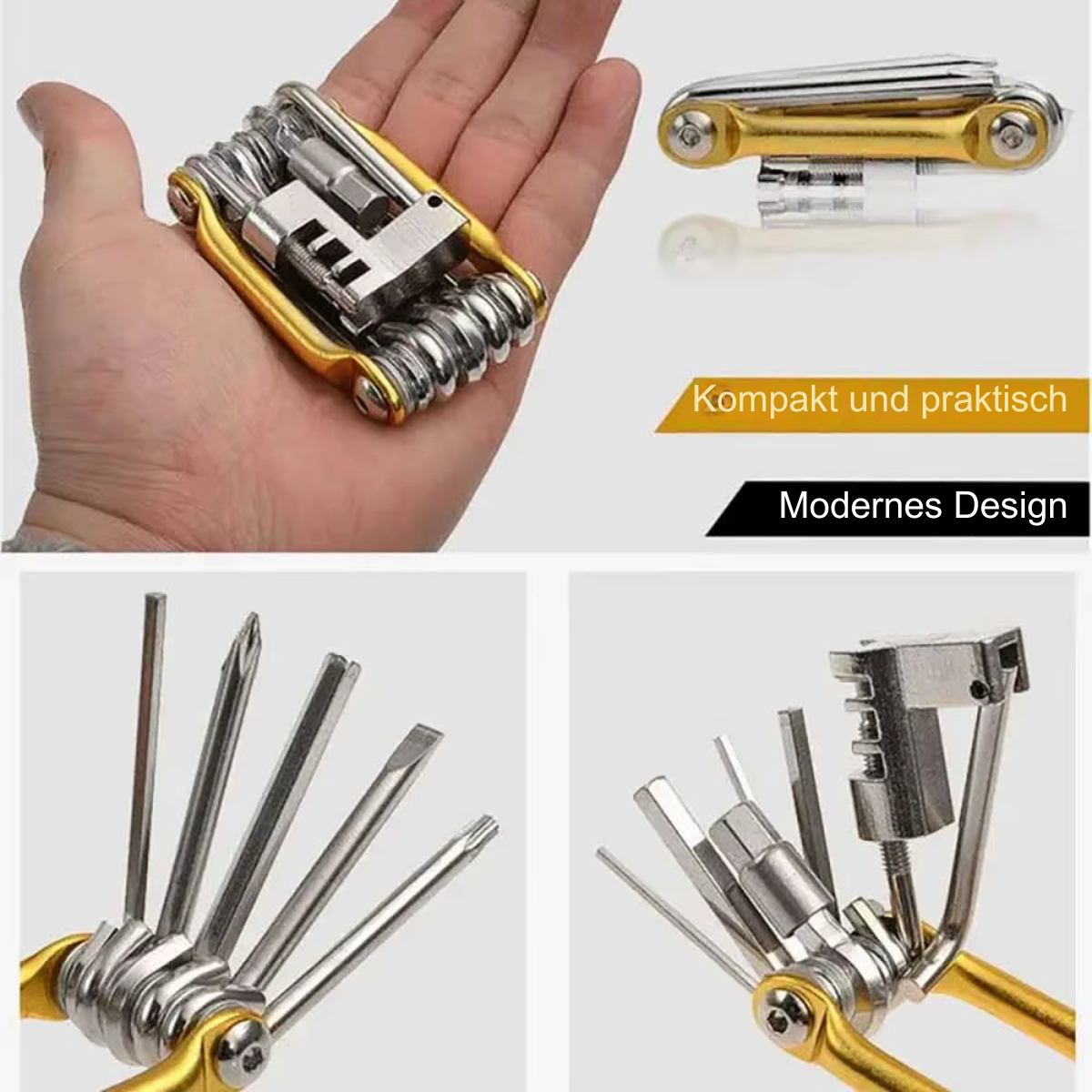 Fahrrad Multitool 11in1 kompakt in der Hand gehalten