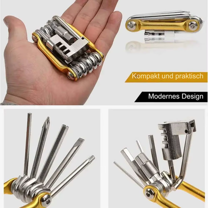 Fahrrad Multitool 11in1 kompakt in der Hand gehalten