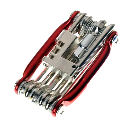 Fahrrad Multitool 11in1 in rot mit kompaktem Design