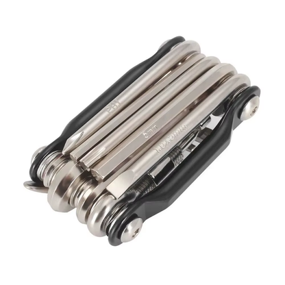 Fahrrad Multitool 11in1 in silber mit robuster Verarbeitung