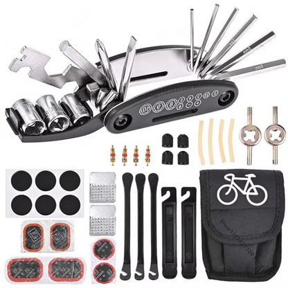 Fahrrad Multitool 16in1 mit Reifenreparatur Set für schnelle Reparaturen unterwegs