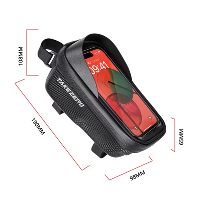 Wasserdichte Fahrrad Oberrohrtasche mit Handyhalter und Touchscreen-Funktion für Navigation und Alltag auf dem Fahrrad