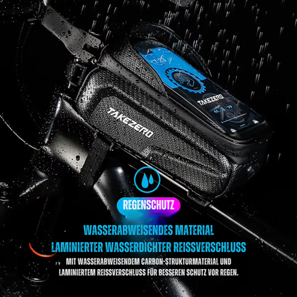 Wasserdichte Fahrrad Oberrohrtasche mit wasserabweisendem Material zum Schutz vor Regen und Spritzwasser