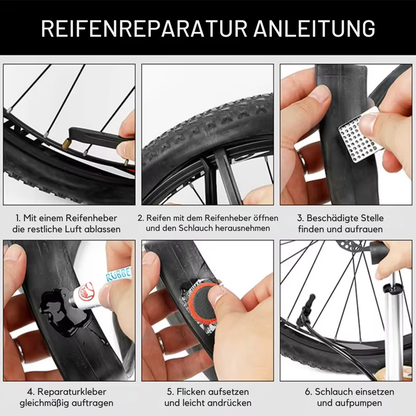 Fahrrad Reifen Reparatur Set mit Anleitung zur Reifenreparatur