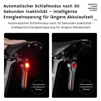 Intelligentes Fahrrad Rücklicht mit Bremssensor für bessere Sichtbarkeit beim Bremsen