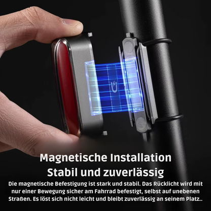 USB aufladbares Fahrrad Rücklicht mit schneller und sicherer Montage an der Sattelstütze