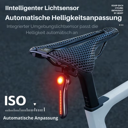 Fahrrad Rücklicht mit Vibrationssensor zur automatischen Aktivierung während der Fahrt