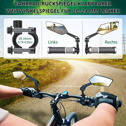 Montage des Veltrix Fahrrad Rückspiegels direkt am Lenker