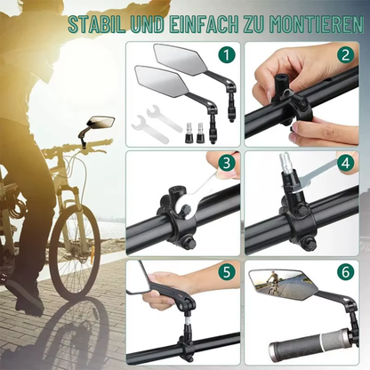 Stabile und einfache Montageschritte des Veltrix Fahrrad Rückspiegels