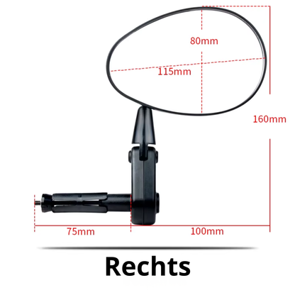 Fahrrad Rückspiegel rechts, Maße 160x115x80mm