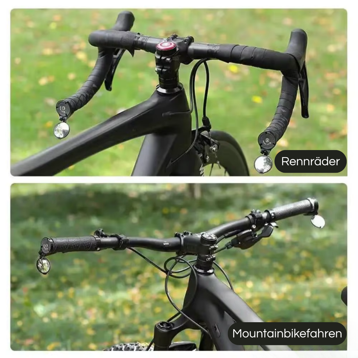 Fahrrad Rückspiegel am Rennrad und Mountainbike für mehr Sicherheit im Straßenverkehr