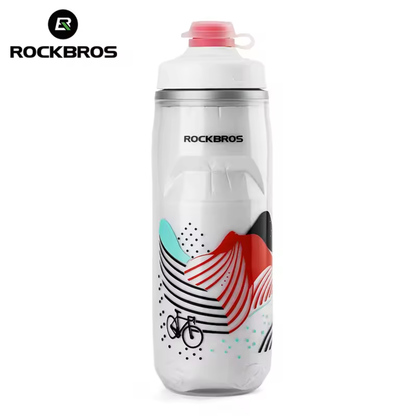 ROCKBROS Fahrrad Trinkflasche mit Druckverschluss für schnelle Flüssigkeitsaufnahme während der Fahrt