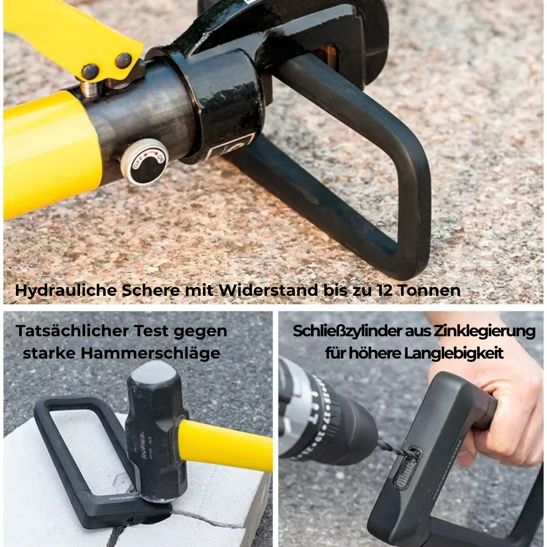 ROCKBROS Fahrrad U-Schloss mit robuster Sicherheitsverriegelung für den täglichen Einsatz