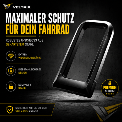 Fahrrad U Schloss aus gehärtetem Stahl für maximalen Diebstahlschutz robust und sicher für E Bike und Fahrrad