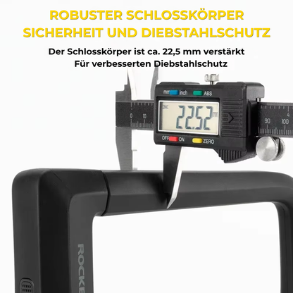 Sicherheitsverriegelung des ROCKBROS Fahrrad U-Schlosses für zuverlässigen Diebstahlschutz