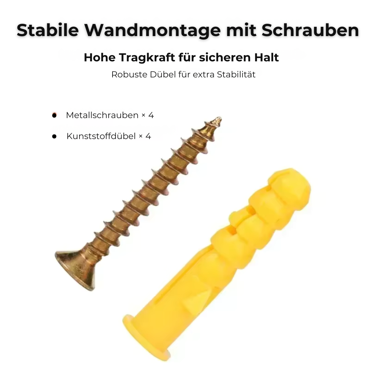 Fahrrad Wandhalterung mit Schrauben und Dübeln für eine stabile und sichere Wandmontage