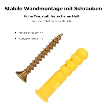 Fahrrad Wandhalterung mit Schrauben und Dübeln für eine stabile und sichere Wandmontage