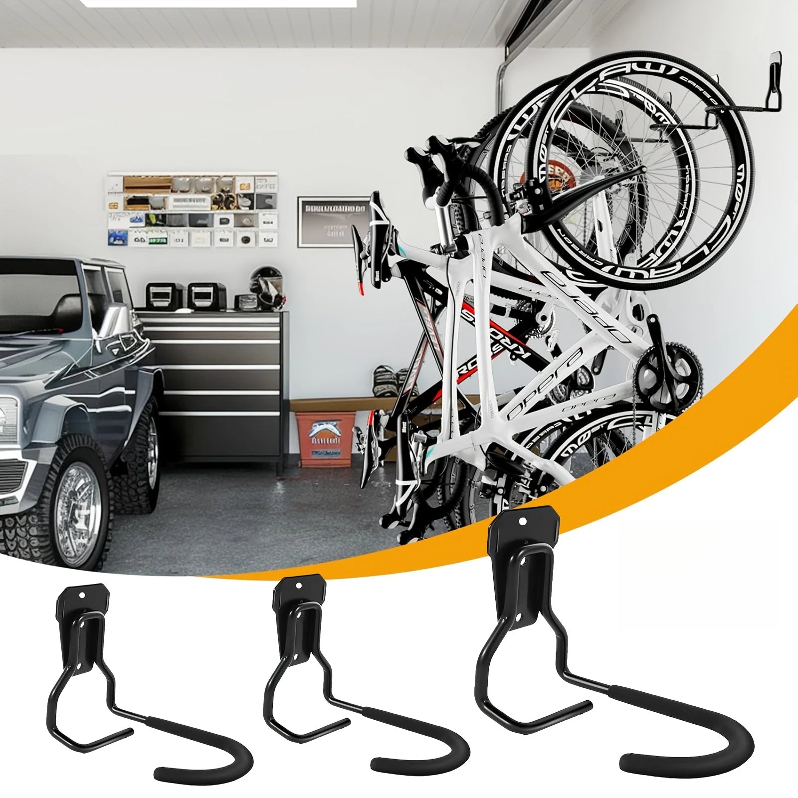 Fahrrad Wandhalterung zur platzsparenden Fahrradaufbewahrung in der Garage