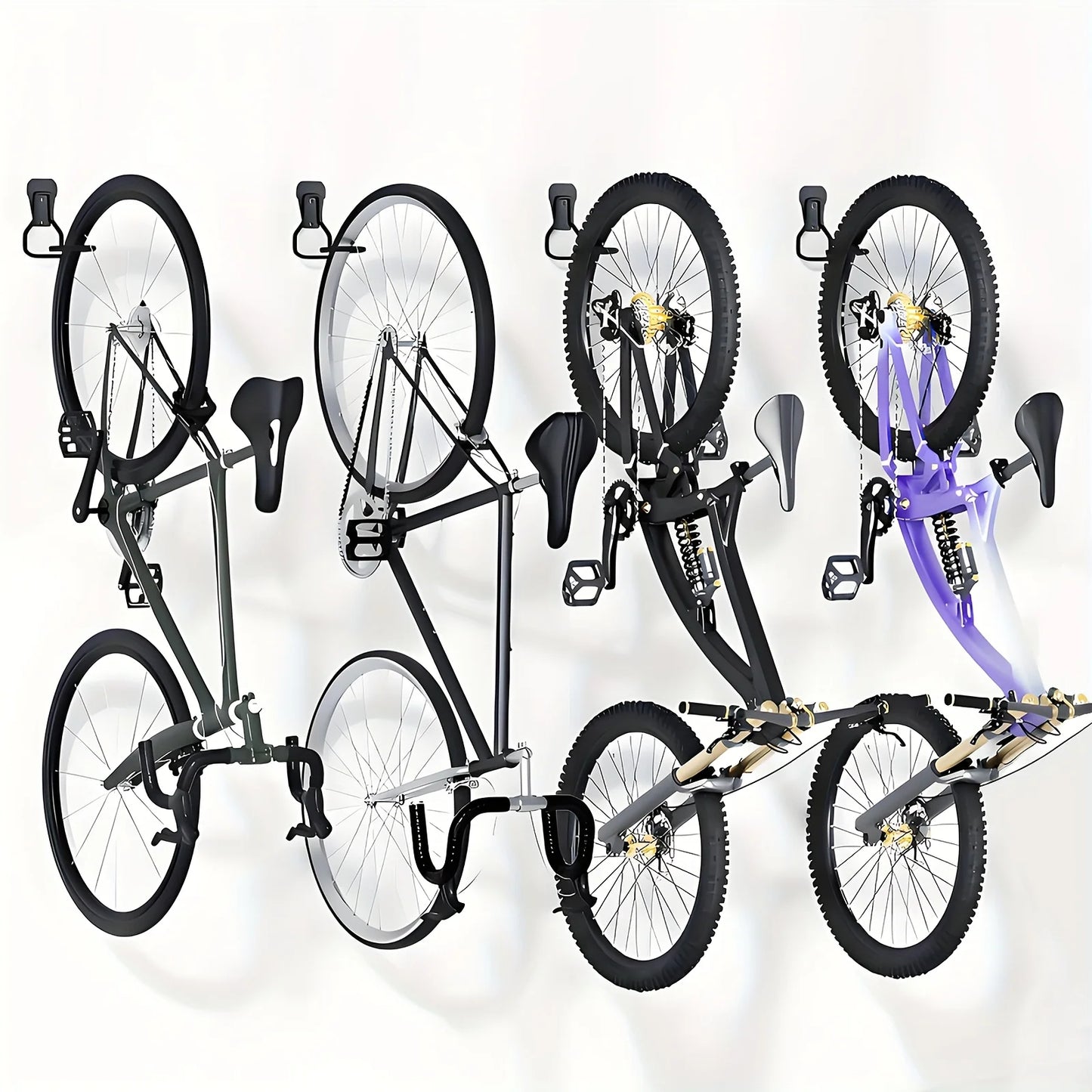 Fahrrad Wandhalterung zur platzsparenden Aufbewahrung mehrerer Fahrräder an der Wand