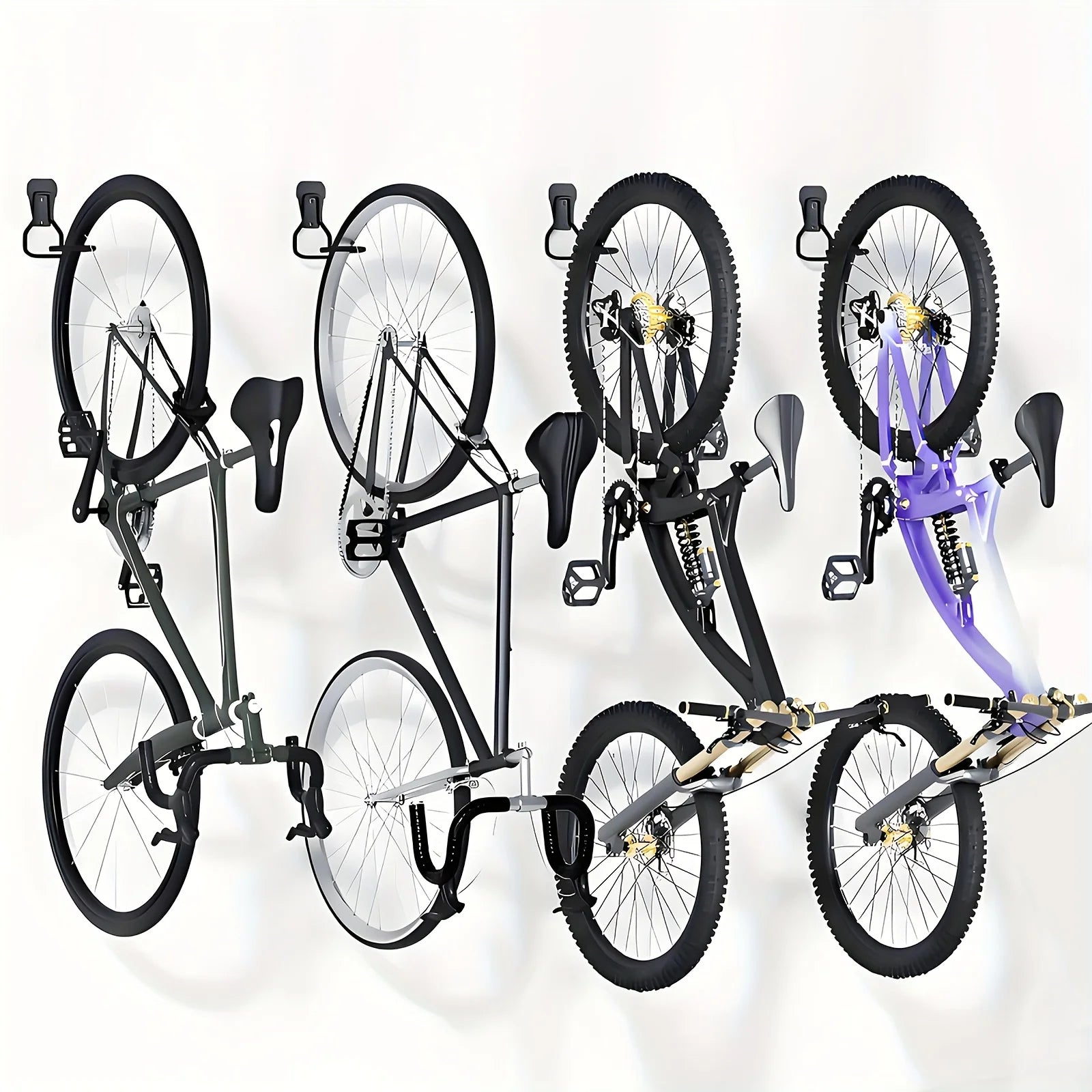 Fahrrad Wandhalterung zur platzsparenden Aufbewahrung mehrerer Fahrräder an der Wand