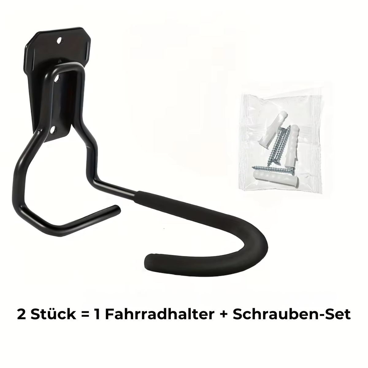 Fahrrad Wandhalterung mit Schrauben und Montageset für eine sichere Wandbefestigung
