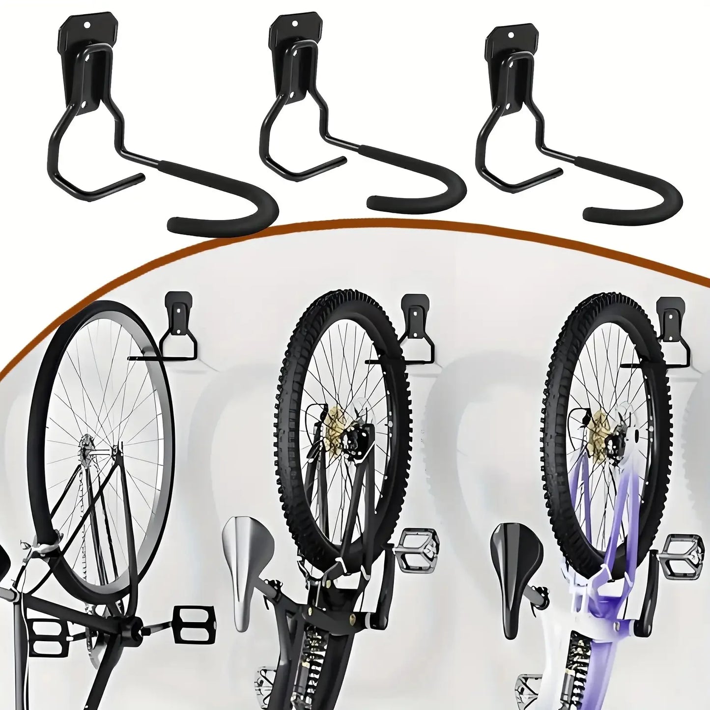 Fahrrad Wandhalterung zur platzsparenden Aufbewahrung von Fahrrädern an der Wand in Garage, Keller oder Wohnung