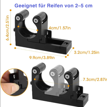 Verstellbare Fahrrad Wandhalterung für Reifenbreiten von 2 bis 5 cm mit kompakten Abmessungen