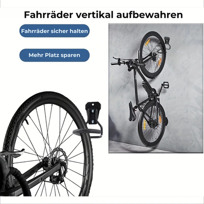 Fahrrad Wandhalterung für die vertikale und platzsparende Aufbewahrung von Fahrrädern an der Wand