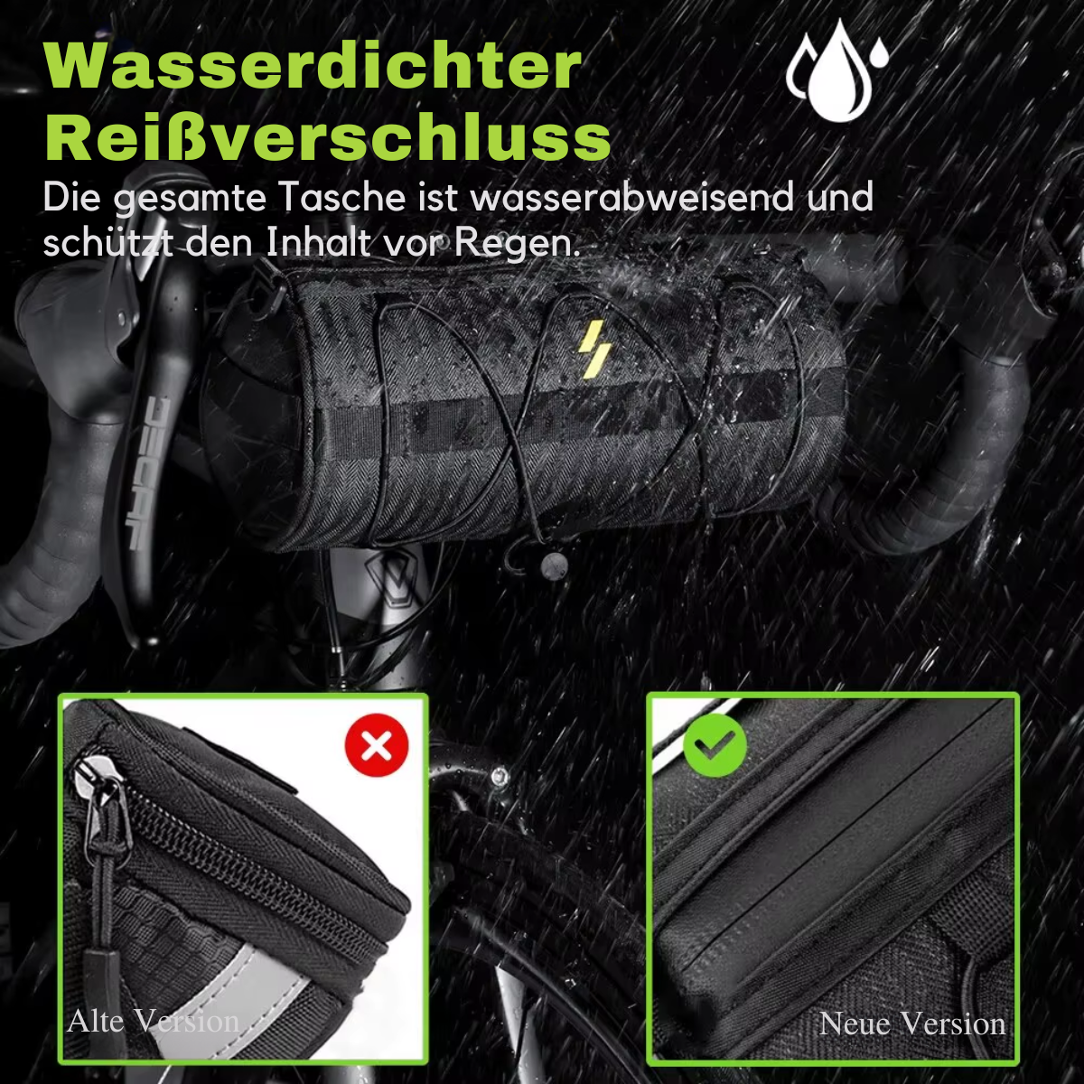 Wasserdichte Fahrrad Lenkertasche zum Schutz vor Regen, Schmutz und Spritzwasser