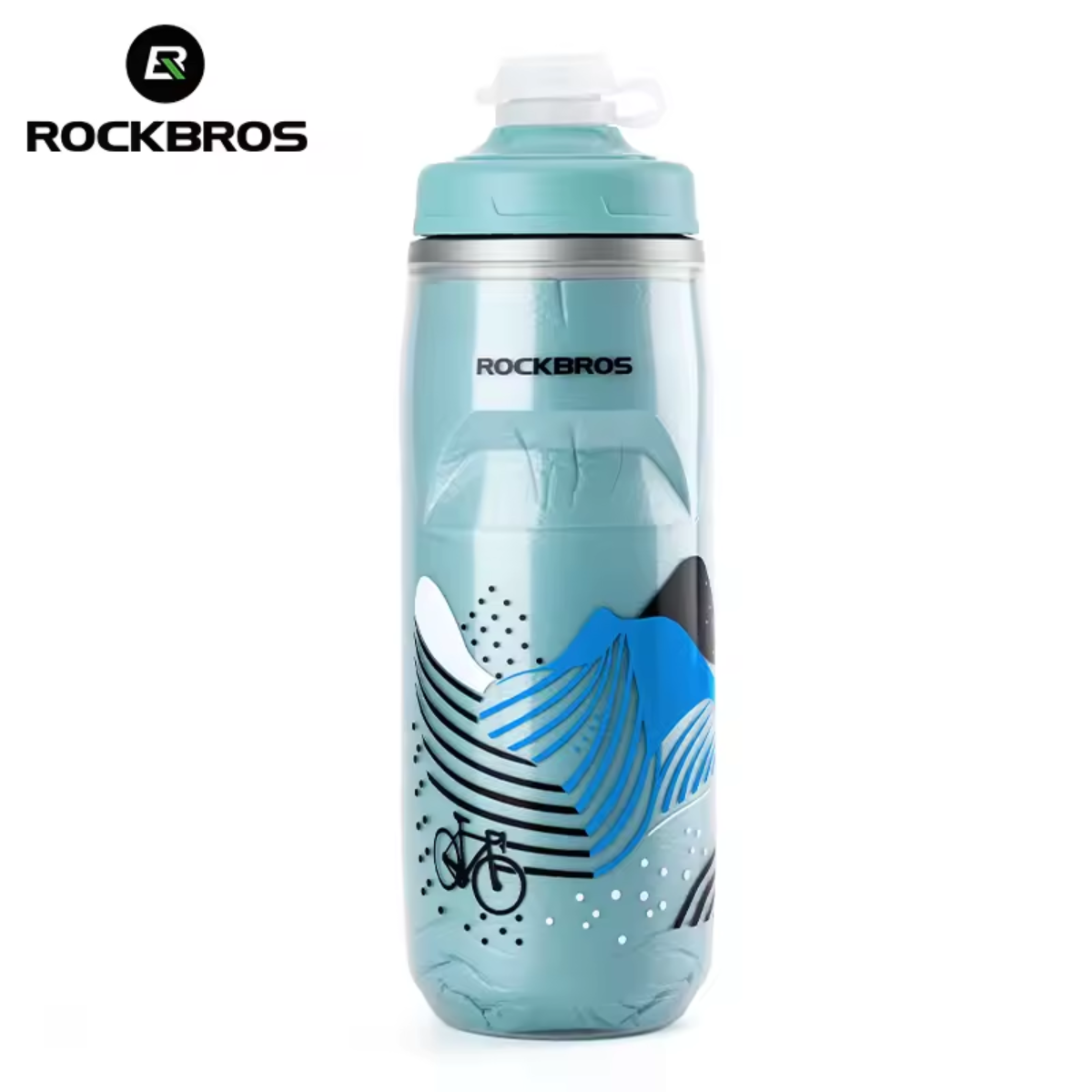 ROCKBROS Fahrrad Trinkflasche mit Druckverschluss für schnelle Flüssigkeitsaufnahme während der Fahrt