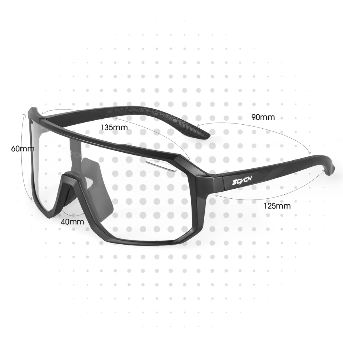 Fahrradbrille selbsttönend in der Seitenansicht mit robustem Rahmen