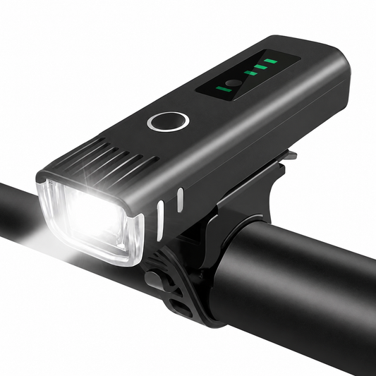 Veltrix Fahrradlampe 1000 Lumen mit Powerbank-Funktion in der Frontansicht