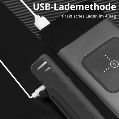 USB-Lademethode der Veltrix Fahrradlampe für praktisches Laden im Alltag